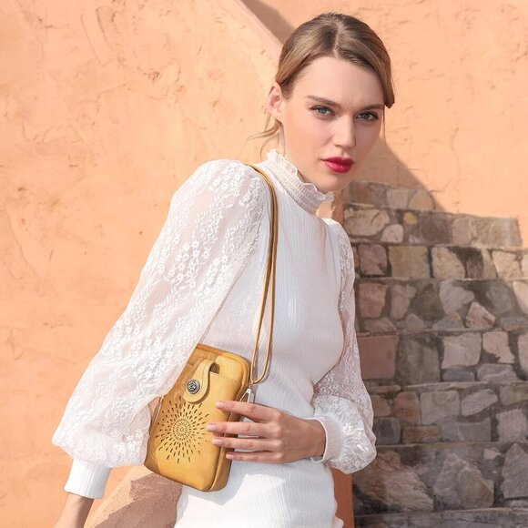 Small Crossbody Bags for Women, Lightweight Vegan Leather Cell Phone Purse, Cute - Picture 2 of 7